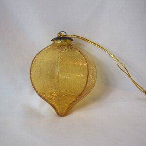 Vintage Gold Crackle Glass 5 inch Ornament